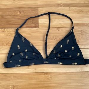 Spiritual Gangster size medium pineapple bikini top, black